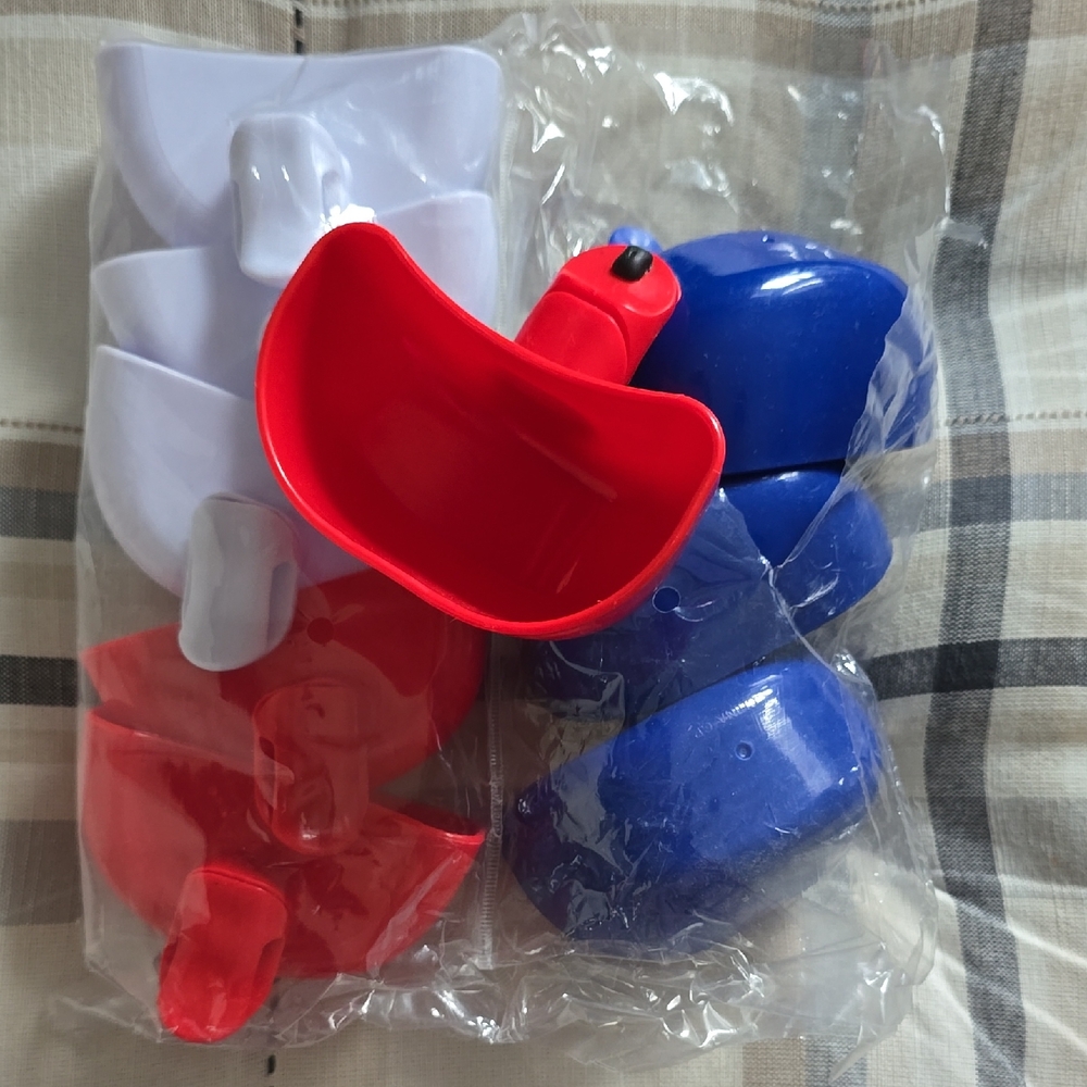 Red and Blue Plastic Scoops